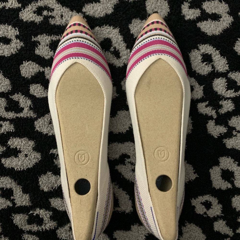 Rothy’s Ivory Ribbon Stripe Merino Points 9.5